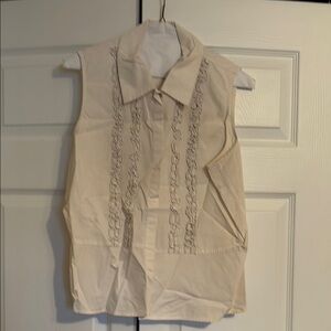 Elegant Cream Sleeveless Blouse